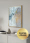 Poster Watercolor Pastel Real Gold + Gold Metallic Frame 50x70cm